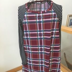 Women's red/black plaid dress, o/s